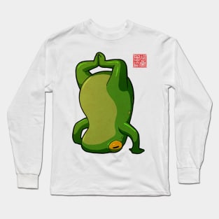 yoga frog headstand pose Long Sleeve T-Shirt